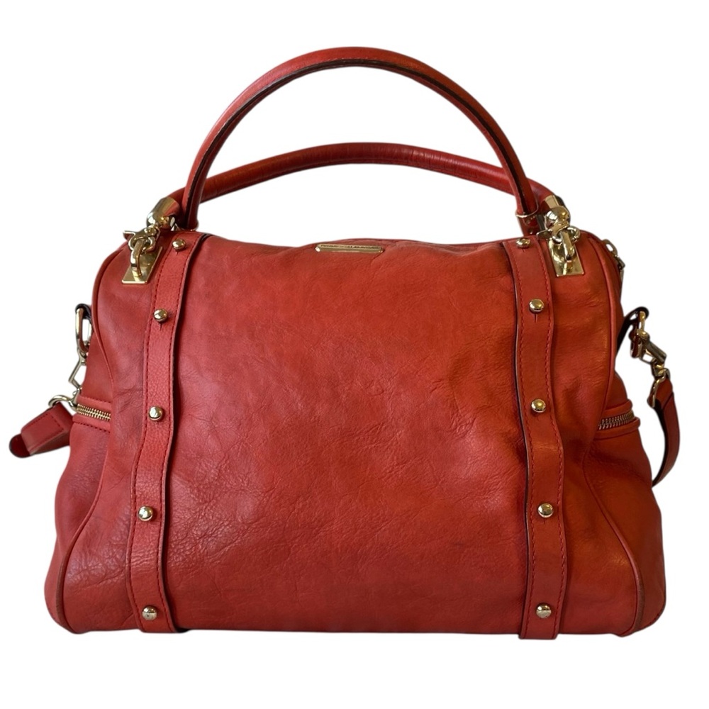 Rebecca Minkoff Cupid Satchel Coral Leather Large Crossbody Bag